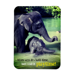Elephants bad i floden magnet