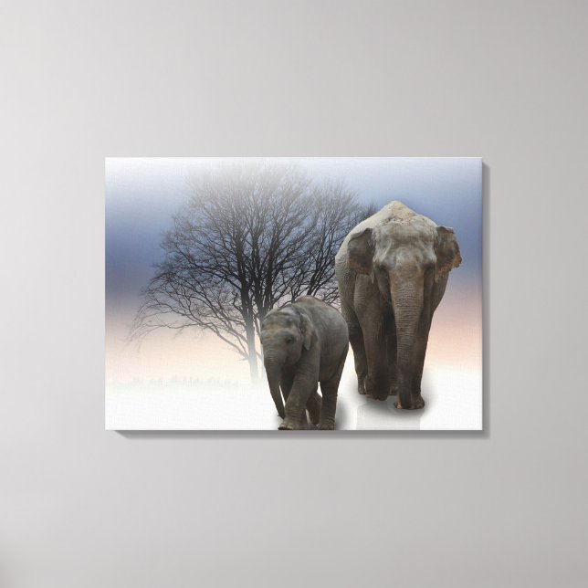 Elephants Canvastryck (Framsida)