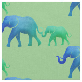 Elephants Design Fabric Tyg