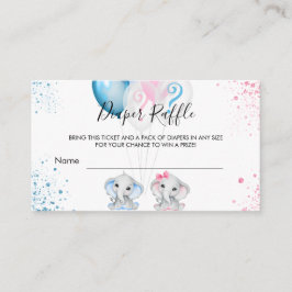 Elephants gender avslöjar party, blaper raffle bil tilläggskort