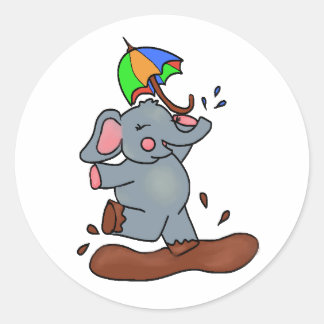 Elephants Get Big Dirty Feet Stickers Runt Klistermärke