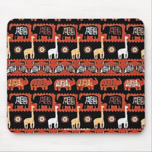 Elephants & Giraffes African Tribal Art Mousepad Musmatta