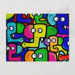 ELEPHANTS GRAFFITI vykort Ver.2