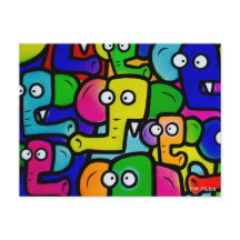 ELEPHANTS GRAFFITI vykort Ver.2