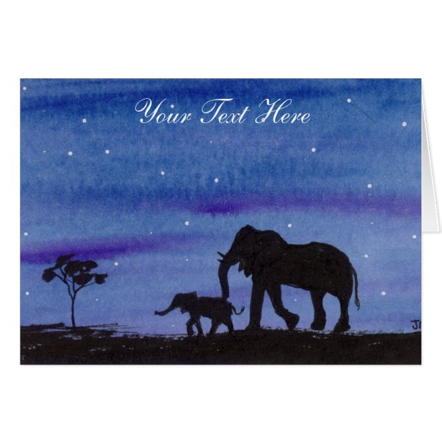 Elephants Hälsningskort (Framsidan Horizontal)