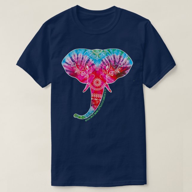 Elephants Henna Kärlek Lugn Tie Dye Loving Kindnes T Shirt (Design framsida)