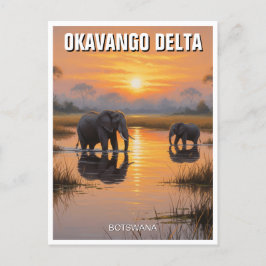 Elephants in Okavango Delta Botswana Vykort