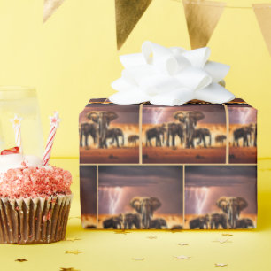 Elephants in Thunderstorm Presentpapper