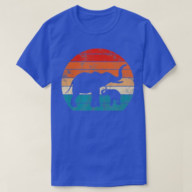 Elephants Mor och Baby Elephant Zookeeper Vinta T Shirt (Design framsida)