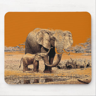 Elephants Mousepad Musmatta
