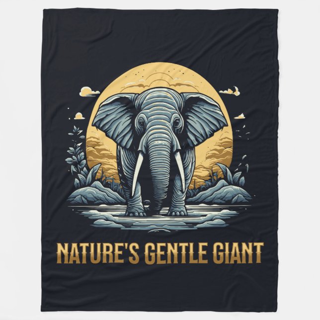 Elephants Nature's Gentle Giant Fleecefilt (Framsidan)