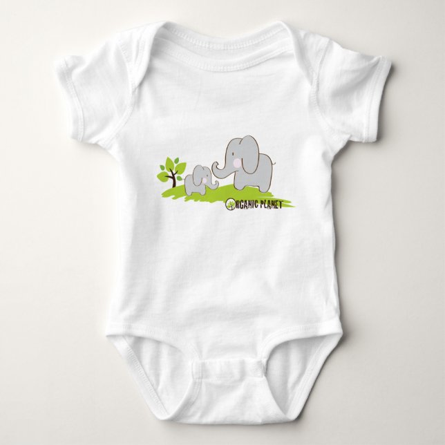 Elephants Organic Planet Kids T-Shirts (Framsida)