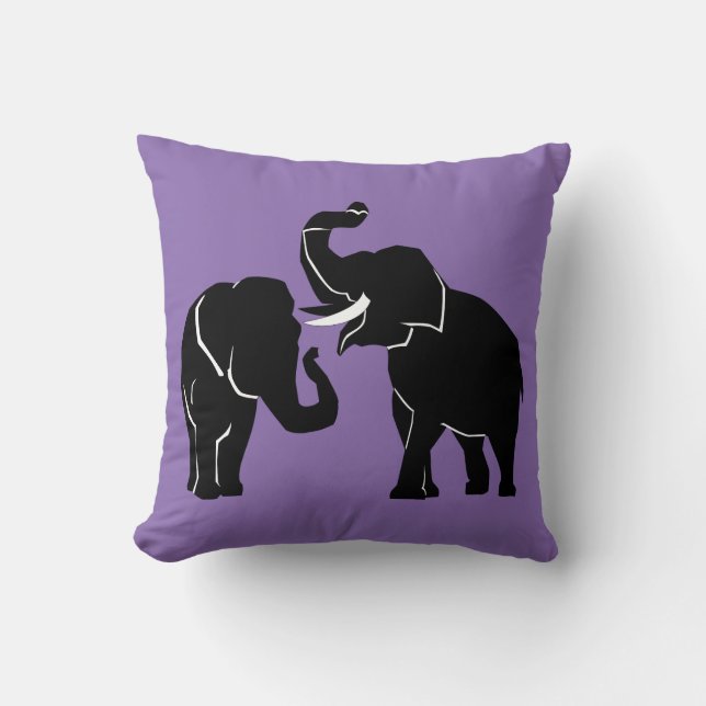 Elephants par Dekorativ kudde - Anpassningsbar Fär (Framsida)