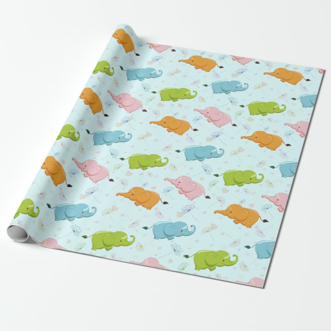 Elephants Presentpapper (Utrullad)