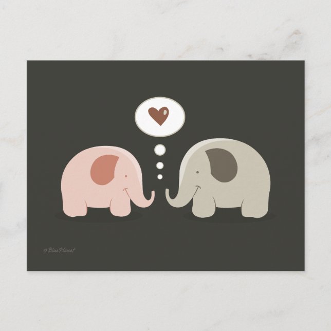 Elephants Soul Mates Vykort (Framsida)