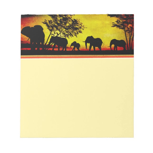 Elephants Sunset Anteckningsblock (Framsida)