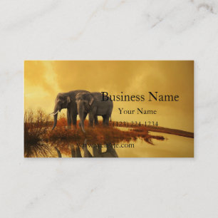 Elephants Sunset Visitkort