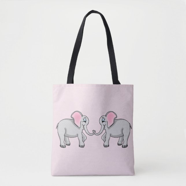 Elephants Tote Bag Tygkasse (Framsida)