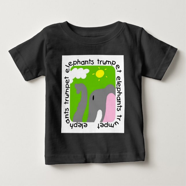 Elephants Trumpet Baby Raglan T-shirt (Framsida)