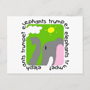 Elephants Trumpet Tshirts och Gifts Vykort