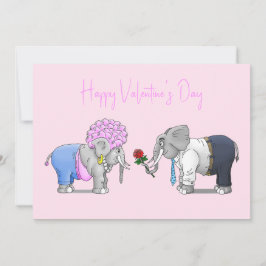 Elephants Valentines day Julkort