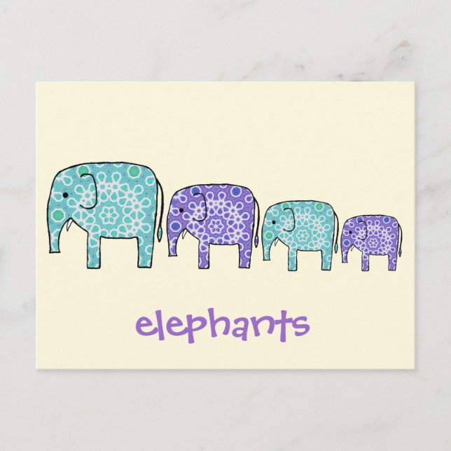 Elephants Vykort (Framsida)