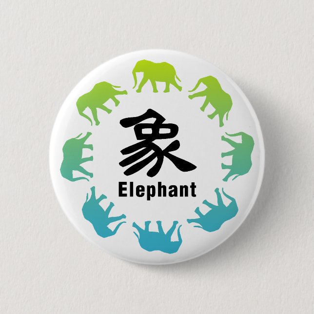 Elephants Walking in Circle Knapp (Framsida)