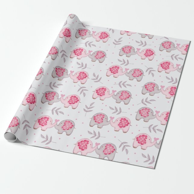 Elephants Wrapping Papper Presentpapper (Utrullad)