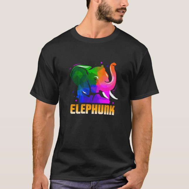 ELEPHUNK Fantastisk Retro Punk Present T Shirt (Framsida)