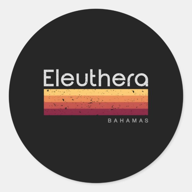 Eleuthera Bahamas Runt Klistermärke (Framsida)
