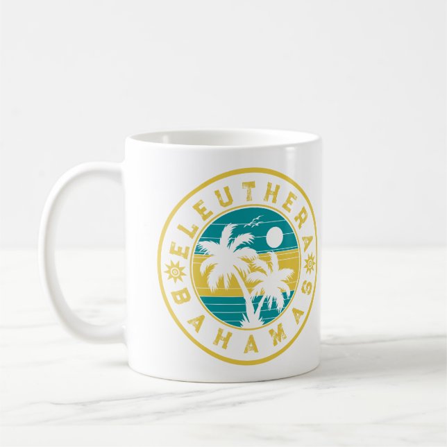 Eleuthera Island Bahamas Handflatan Träd Souvenirs Kaffemugg (Vänster)