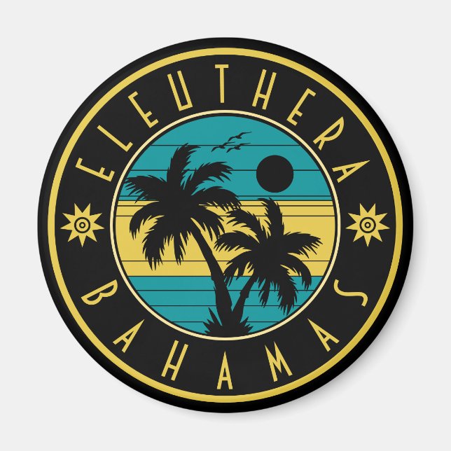 Eleuthera Island Bahamas Handflatan Träd Souvenirs Magnet (Framsidan)