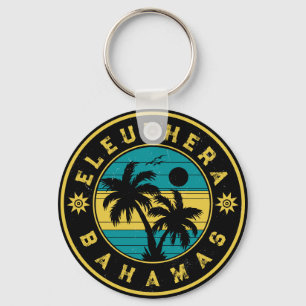 Eleuthera Island Bahamas Handflatan Träd Souvenirs Nyckelring