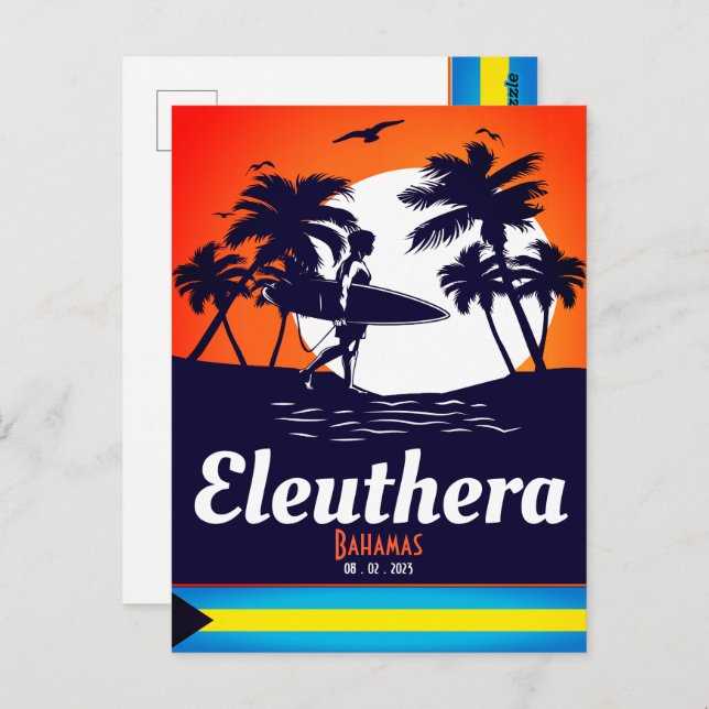 Eleuthera Island Bahamas Vintage Souvenirs Vykort (Fram/baksida)