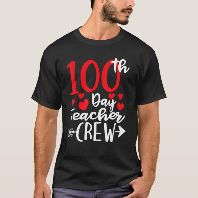 Elev 100:e dag lärargrupp Glad 100 dagar av S T Shirt (Framsida)