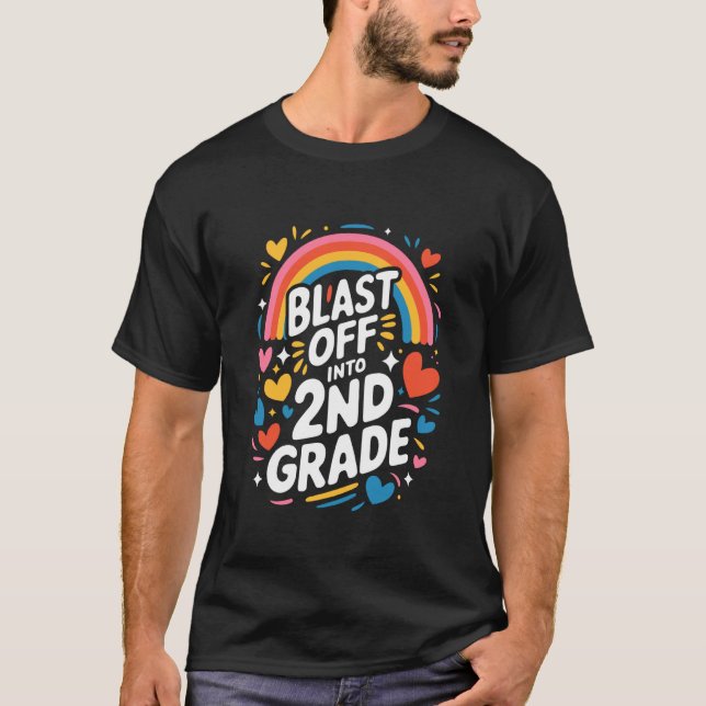 Elev i andra klass och skollärande, Blastrar iväg  T Shirt (Framsida)