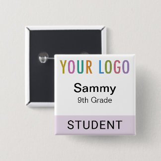 Elev Namnbricka Knapp Skolans Logotyp Lila Lila Fä