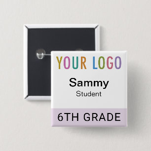 Elev Namnbricka Knapp Skolans Logotyp Lila Lila Fä