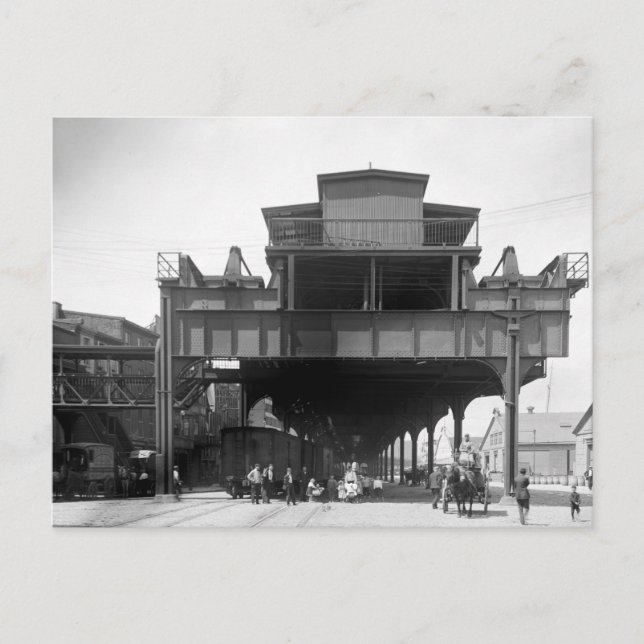 Elevated Railway, Philadelphia, PA, 1910 Vykort (Framsida)