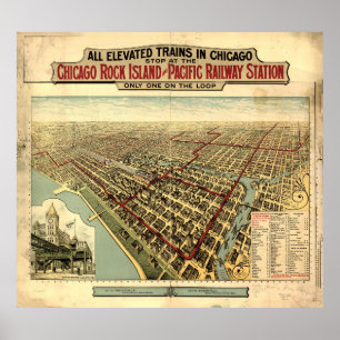 Elevated Tåg in Chicago (1897) Poster