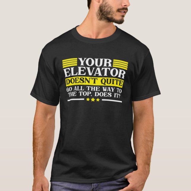 Elevator Buttons Operator Vertical Mechanic T Shirt (Framsida)