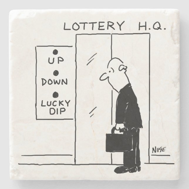 Elevator eller Hiss i Tecknaden Lottery Headquarte Stenunderlägg (Framsidan)