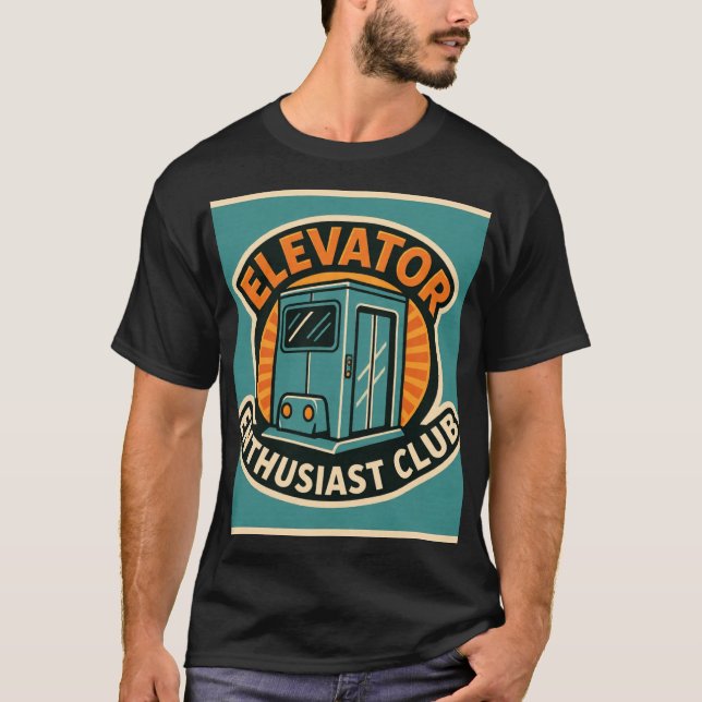 Elevator Enthusiasts Club – Modern Design T Shirt (Framsida)
