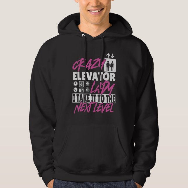 Elevator Lady Next Level Hoodie (Framsida)