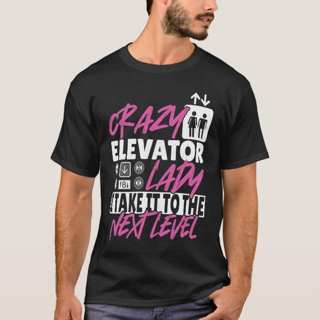 Elevator Lady Next Level T Shirt (Framsida)