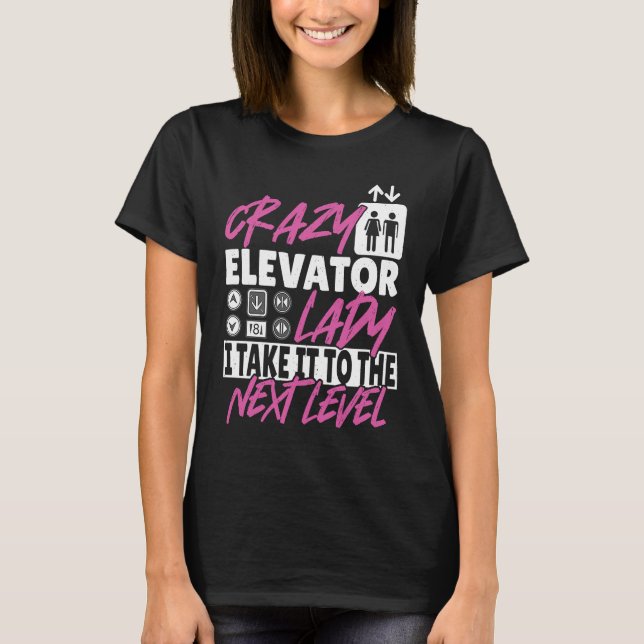 Elevator Lady Next Level T Shirt (Framsida)