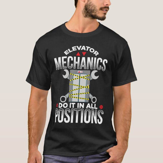 Elevator Mechanic Elevator Technician Repairmen Ma T Shirt (Framsida)