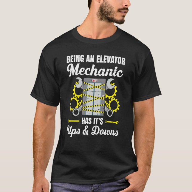 Elevator Mechanic Elevator Technician Repairmen Ma T Shirt (Framsida)