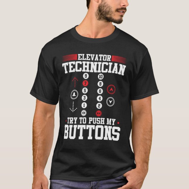 Elevator Mechanic Elevator Technician Repairmen Mo T Shirt (Framsida)
