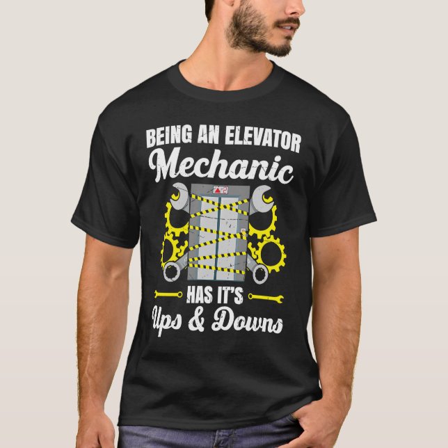 Elevator Mechanic Elevator Technician Repairmen Mo T Shirt (Framsida)